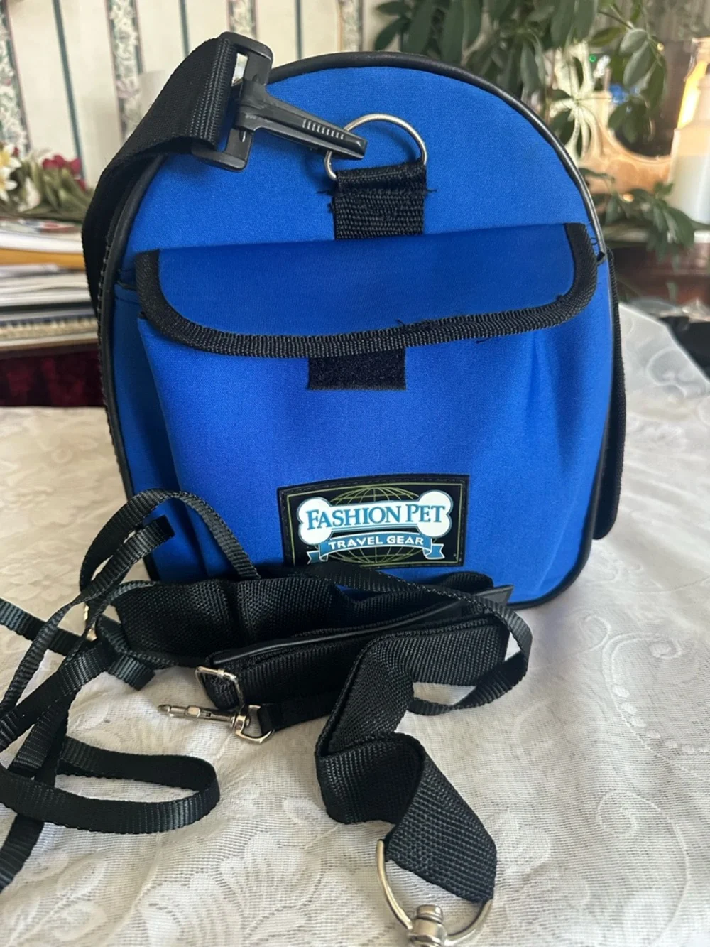 Blue and Black pet Travel carrier